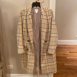 H&M trench plaid jacket